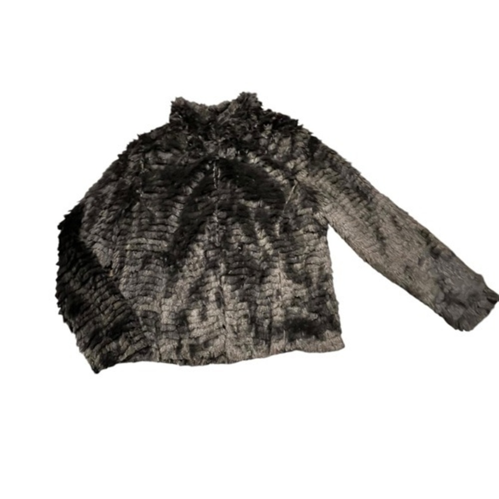 FEVER Women's Small Faux Fur‎ Black Coat Lined Hook & Loop Closure NWT $88 Gift